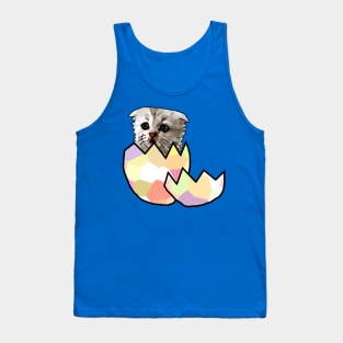 Cat Lawyer Hatching from Animals Easter Egg Tank Top